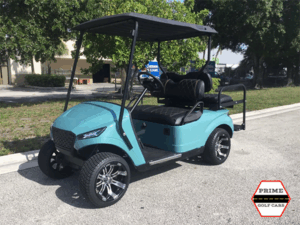Blue EZGO 4 Passenger Lifted Golf Cart golf cart rental neptune beach, neptune beach golf cart rental